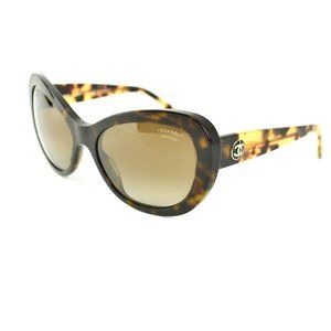 CHANEL: Tortoise Brown CC Polarized Sunglasses lr